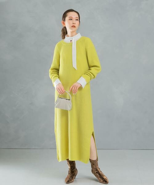 URBAN RESEARCH ROSSO / アーバンリサーチ ロッソ ワンピース | ヤク混サイドスリット畦ニットワンピース | 詳細2
