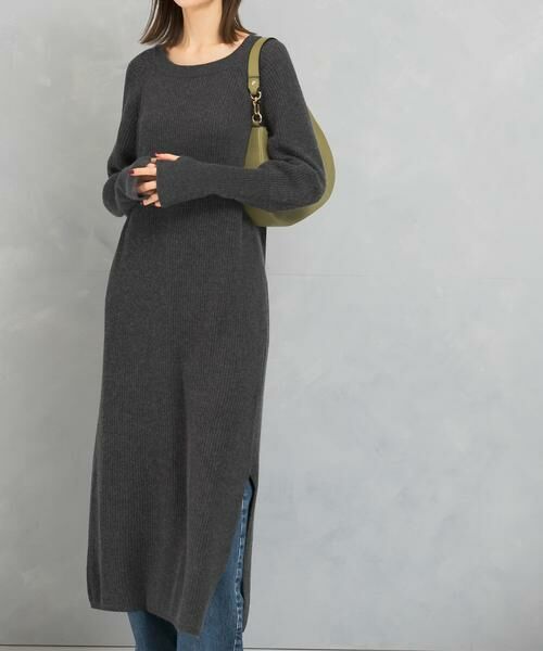 URBAN RESEARCH ROSSO / アーバンリサーチ ロッソ ワンピース | ヤク混サイドスリット畦ニットワンピース | 詳細23