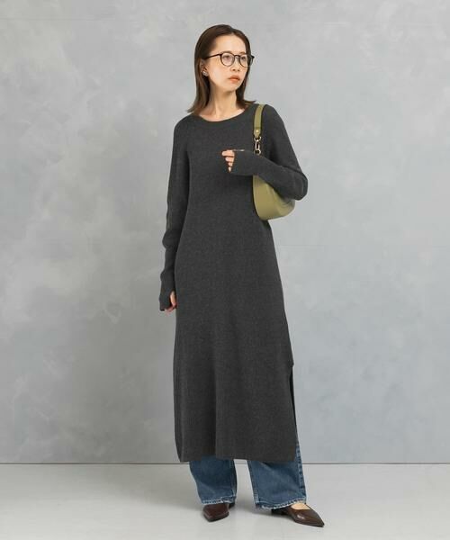 URBAN RESEARCH ROSSO / アーバンリサーチ ロッソ ワンピース | ヤク混サイドスリット畦ニットワンピース | 詳細24