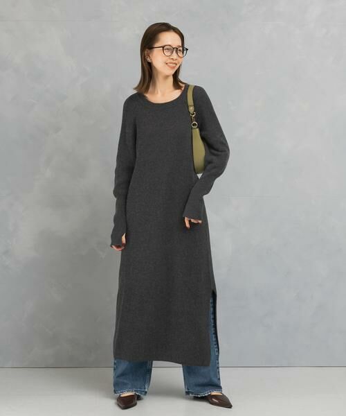 URBAN RESEARCH ROSSO / アーバンリサーチ ロッソ ワンピース | ヤク混サイドスリット畦ニットワンピース | 詳細25