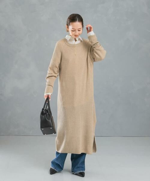 URBAN RESEARCH ROSSO / アーバンリサーチ ロッソ ワンピース | ヤク混サイドスリット畦ニットワンピース | 詳細29