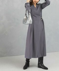 美品　アーバンリサーチ　ロッソ　ドレス　ワンピース　グレー　パープル セール】 kaene×ROSSO ウエストマークワンピース∴ （ドレス