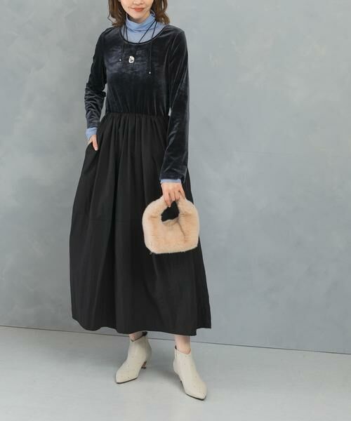 URBAN RESEARCH ROSSO / アーバンリサーチ ロッソ ワンピース | 『WEB限定』ベロアドッキングワンピース | 詳細2