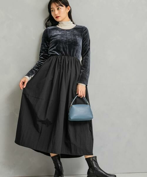 URBAN RESEARCH ROSSO / アーバンリサーチ ロッソ ワンピース | 『WEB限定』ベロアドッキングワンピース | 詳細4