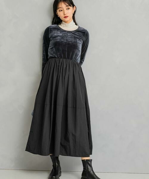 URBAN RESEARCH ROSSO / アーバンリサーチ ロッソ ワンピース | 『WEB限定』ベロアドッキングワンピース | 詳細7