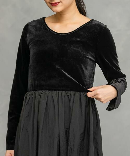 URBAN RESEARCH ROSSO / アーバンリサーチ ロッソ ワンピース | 『WEB限定』ベロアドッキングワンピース | 詳細27