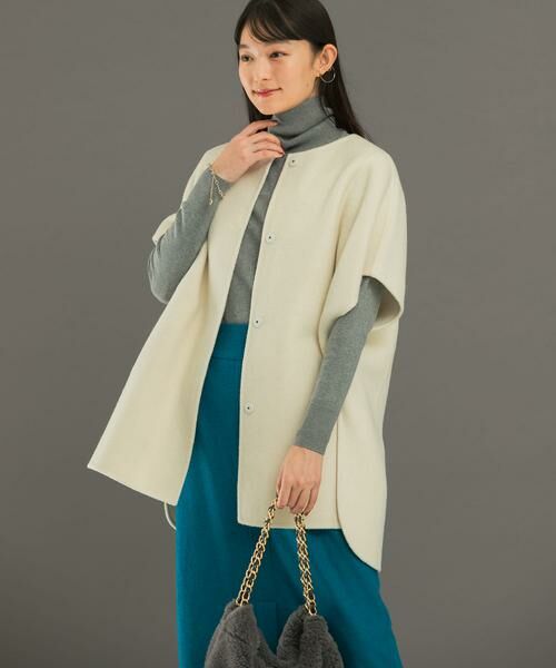 URBAN RESEARCH ROSSO / アーバンリサーチ ロッソ ポンチョ | ウールカシミヤリバーポンチョコート | 詳細17