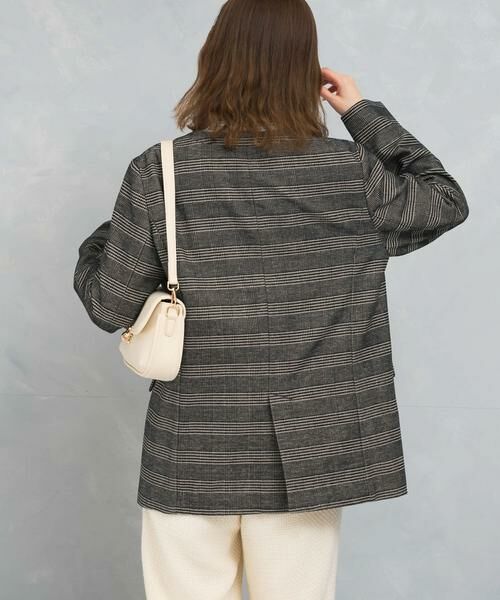 URBAN RESEARCH ROSSO / アーバンリサーチ ロッソ ノーカラージャケット | モールチェックノーカラーオーバージャケット | 詳細1