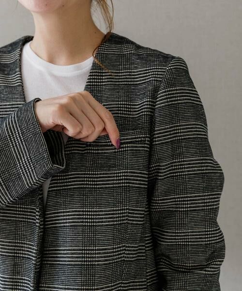 URBAN RESEARCH ROSSO / アーバンリサーチ ロッソ ノーカラージャケット | モールチェックノーカラーオーバージャケット | 詳細16