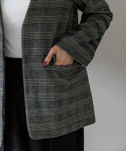 URBAN RESEARCH ROSSO / アーバンリサーチ ロッソ ノーカラージャケット | モールチェックノーカラーオーバージャケット | 詳細17