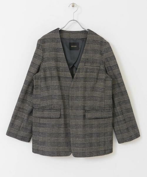 URBAN RESEARCH ROSSO / アーバンリサーチ ロッソ ノーカラージャケット | モールチェックノーカラーオーバージャケット | 詳細19