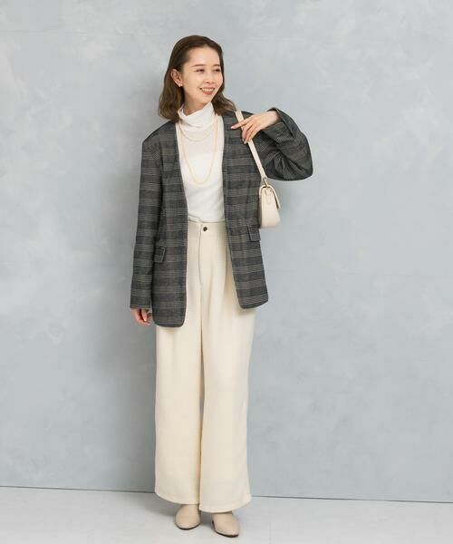 URBAN RESEARCH ROSSO / アーバンリサーチ ロッソ ノーカラージャケット | モールチェックノーカラーオーバージャケット | 詳細2