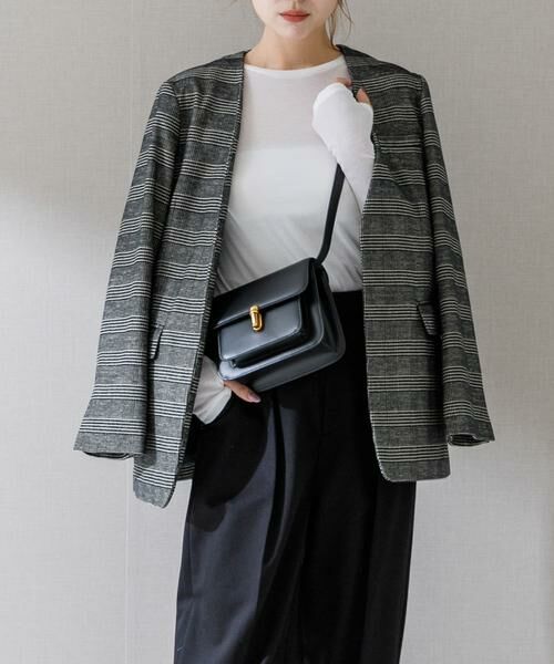 URBAN RESEARCH ROSSO / アーバンリサーチ ロッソ ノーカラージャケット | モールチェックノーカラーオーバージャケット | 詳細4