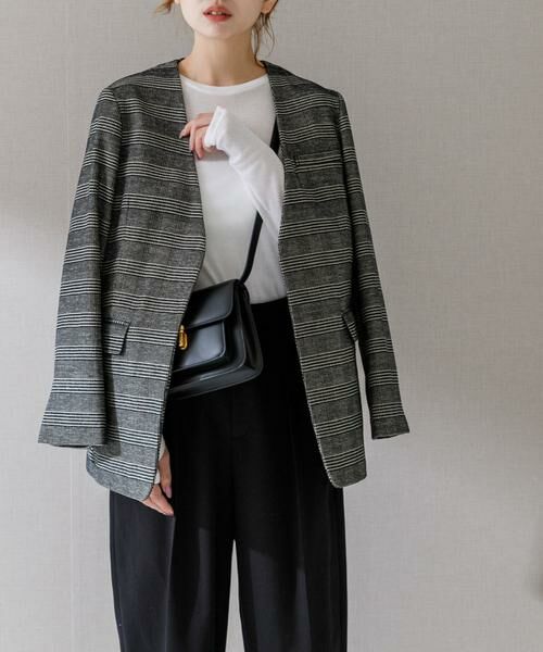 URBAN RESEARCH ROSSO / アーバンリサーチ ロッソ ノーカラージャケット | モールチェックノーカラーオーバージャケット | 詳細5