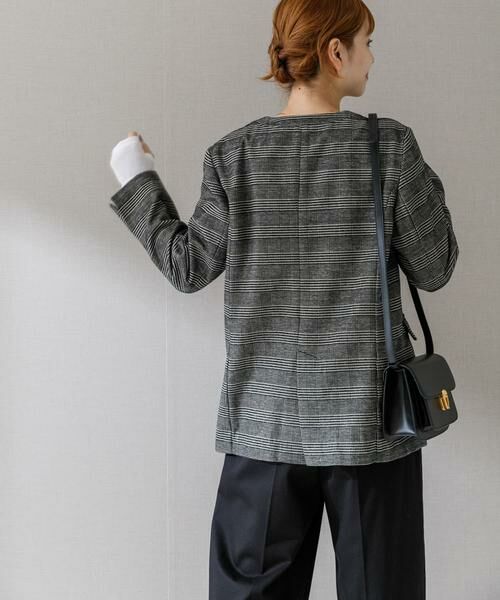 URBAN RESEARCH ROSSO / アーバンリサーチ ロッソ ノーカラージャケット | モールチェックノーカラーオーバージャケット | 詳細7