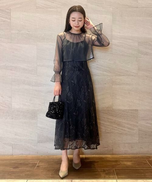 URBAN RESEARCH ROSSO / アーバンリサーチ ロッソ ドレス | チュールブラウス付き配色レースドレス | 詳細4