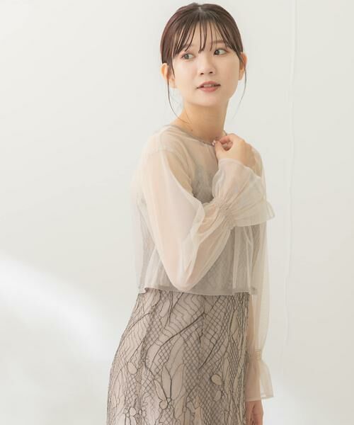 URBAN RESEARCH ROSSO / アーバンリサーチ ロッソ ドレス | チュールブラウス付き配色レースドレス | 詳細12