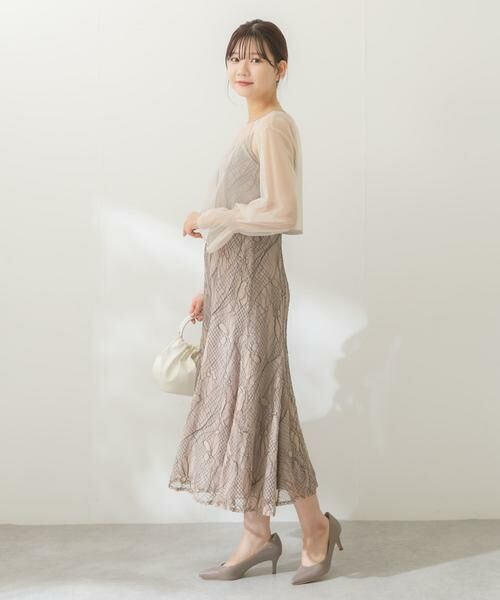 URBAN RESEARCH ROSSO / アーバンリサーチ ロッソ ドレス | チュールブラウス付き配色レースドレス | 詳細13