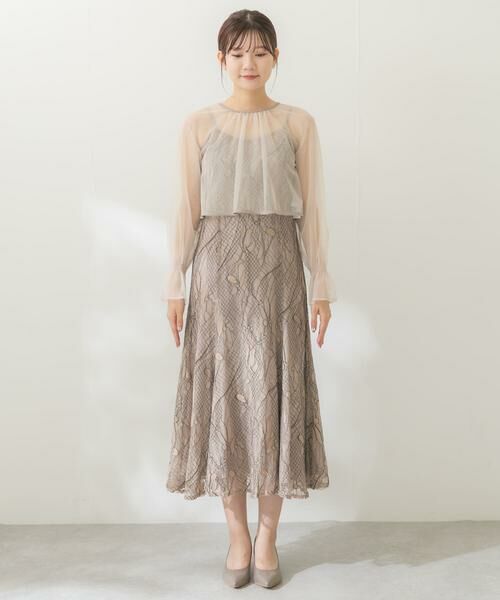 URBAN RESEARCH ROSSO / アーバンリサーチ ロッソ ドレス | チュールブラウス付き配色レースドレス | 詳細15