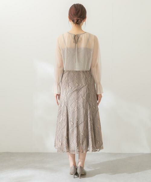 URBAN RESEARCH ROSSO / アーバンリサーチ ロッソ ドレス | チュールブラウス付き配色レースドレス | 詳細17