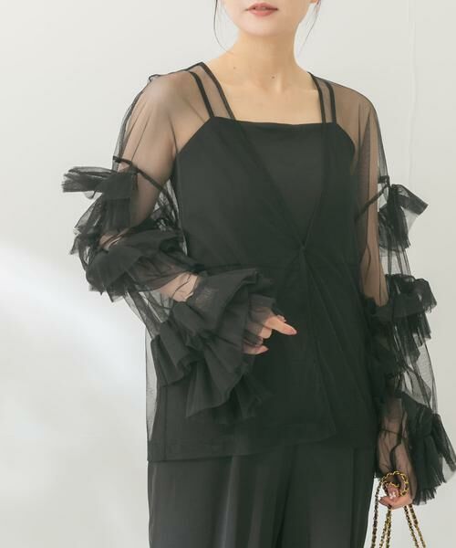 URBAN RESEARCH ROSSO / アーバンリサーチ ロッソ セットアップ | チュールブラウス×オールインワン | 詳細1