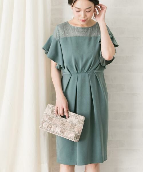 URBAN RESEARCH ROSSO / アーバンリサーチ ロッソ ドレス | デコルテレースフリルドレス∴ | 詳細10