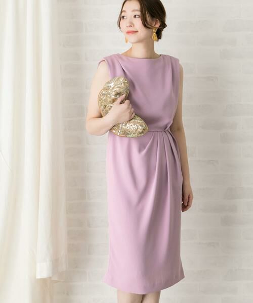 URBAN RESEARCH ROSSO / アーバンリサーチ ロッソ ドレス | バックアシメタックドレープドレス∴(パープル系その他)