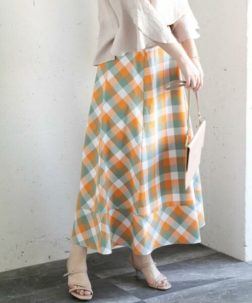 URBAN RESEARCH ROSSO/アーバンリサーチ ロッソ カラーブロックマキシスカート∴ オレンジ系その他 38 URBAN RESEARCH ROSSO/アーバンリサーチ ロッソ カラーブロックマキシスカート∴ オレンジ系その他 38