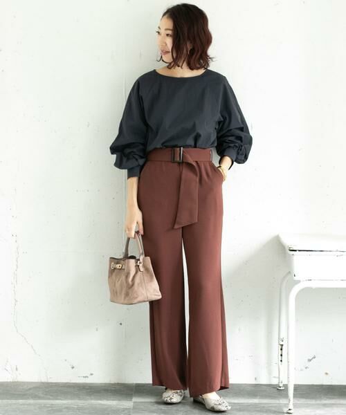URBAN RESEARCH ROSSO / アーバンリサーチ ロッソ その他パンツ | ベルト付きセミワイドパンツ∴ | 詳細5