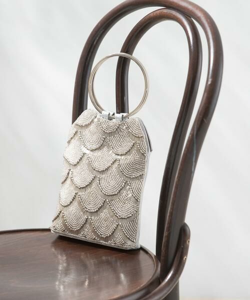 URBAN RESEARCH ROSSO/アーバンリサーチ ロッソ リングハンドルビジューバッグ シルバー -