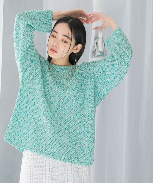 URBAN RESEARCH ROSSO / アーバンリサーチ ロッソ ニット・セーター | 透かし編みラメニット | 詳細1