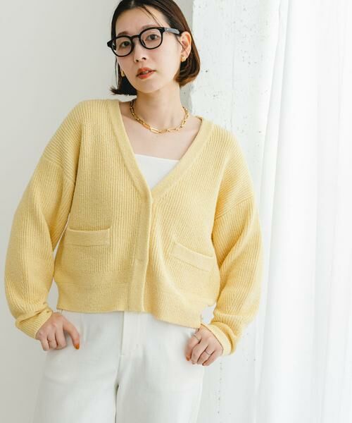 URBAN RESEARCH ROSSO / アーバンリサーチ ロッソ カーディガン・ボレロ | F by ROSSO　コットンブークレ片畦カーディガン | 詳細1