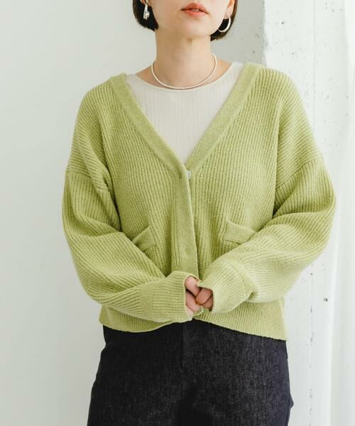 URBAN RESEARCH ROSSO / アーバンリサーチ ロッソ カーディガン・ボレロ | F by ROSSO　コットンブークレ片畦カーディガン | 詳細8