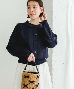 URBAN RESEARCH ROSSO / アーバンリサーチ ロッソ カーディガン・ボレロ | F by ROSSO　ウォッシャブル衿付きリブカーディガン