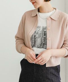 URBAN RESEARCH ROSSO / アーバンリサーチ ロッソ カーディガン・ボレロ | F by ROSSO　ウォッシャブル衿付きリブカーディガン