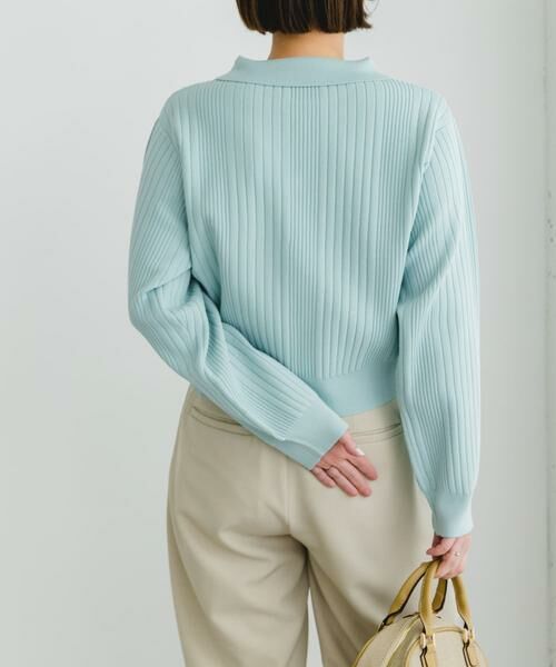 URBAN RESEARCH ROSSO / アーバンリサーチ ロッソ カーディガン・ボレロ | F by ROSSO　ウォッシャブル衿付きリブカーディガン | 詳細3