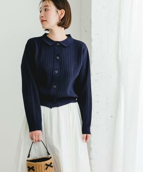 URBAN RESEARCH ROSSO / アーバンリサーチ ロッソ カーディガン・ボレロ | F by ROSSO　ウォッシャブル衿付きリブカーディガン | 詳細9
