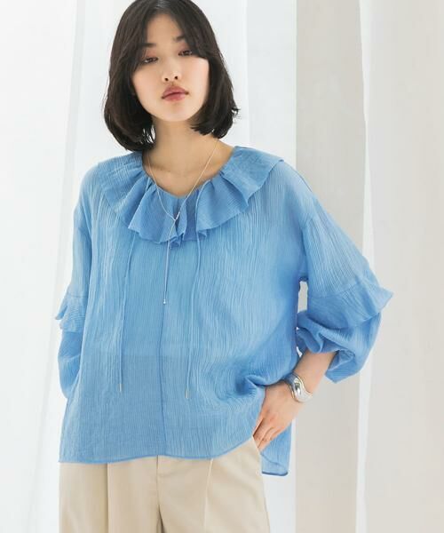 URBAN RESEARCH ROSSO / アーバンリサーチ ロッソ シャツ・ブラウス | 『WEB/一部店舗限定カラー』楊柳フリルブラウス | 詳細1