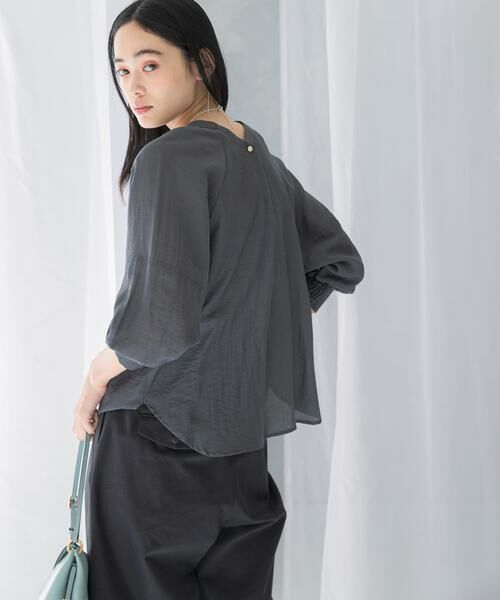 URBAN RESEARCH ROSSO / アーバンリサーチ ロッソ シャツ・ブラウス | 2WAYギャザースリーブブラウス(チャコールグレー)