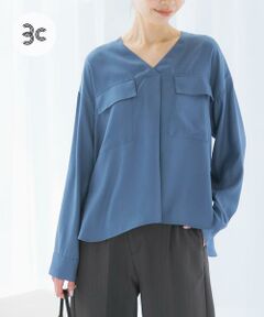 URBAN RESEARCH ROSSO / アーバンリサーチ ロッソ シャツ・ブラウス | キュプラツイルVネックブラウス