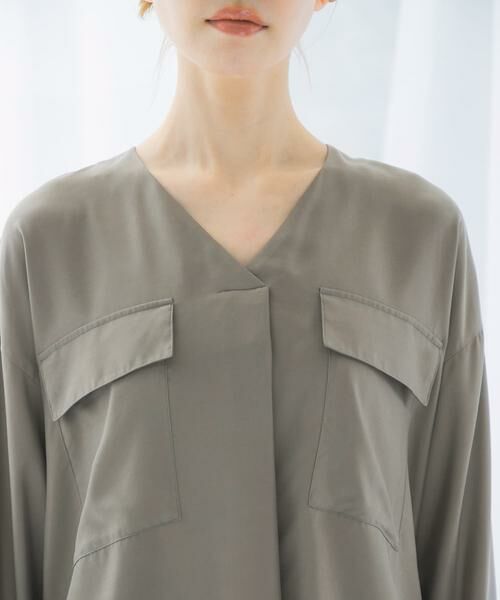 URBAN RESEARCH ROSSO / アーバンリサーチ ロッソ シャツ・ブラウス | キュプラツイルVネックブラウス | 詳細11