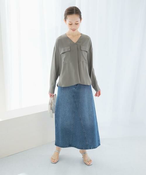 URBAN RESEARCH ROSSO / アーバンリサーチ ロッソ シャツ・ブラウス | キュプラツイルVネックブラウス | 詳細5