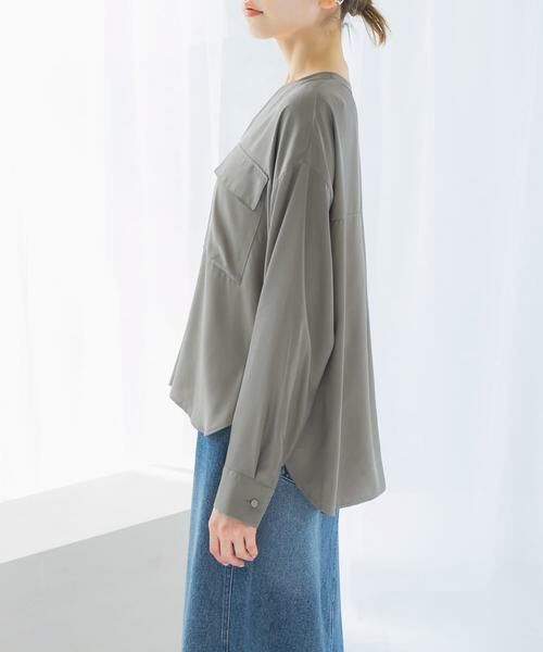 URBAN RESEARCH ROSSO / アーバンリサーチ ロッソ シャツ・ブラウス | キュプラツイルVネックブラウス | 詳細9