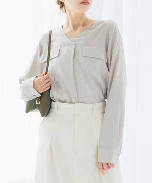 URBAN RESEARCH ROSSO / アーバンリサーチ ロッソ シャツ・ブラウス | キュプラツイルVネックブラウス | 詳細24