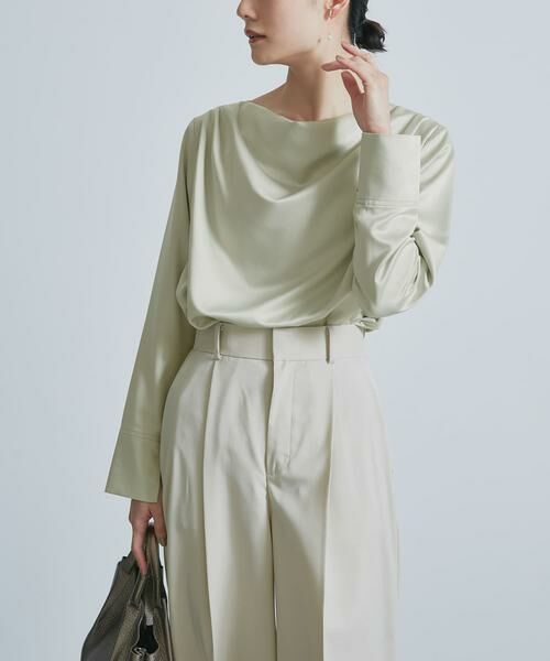 URBAN RESEARCH ROSSO / アーバンリサーチ ロッソ シャツ・ブラウス | ドレープネックサテンブラウス | 詳細3