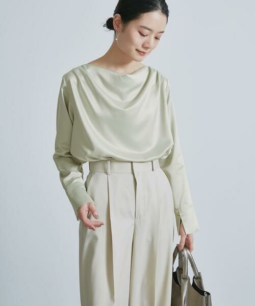 URBAN RESEARCH ROSSO / アーバンリサーチ ロッソ シャツ・ブラウス | ドレープネックサテンブラウス | 詳細4