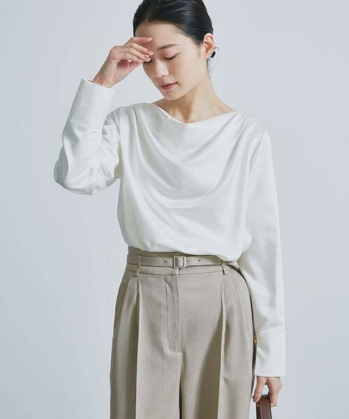 URBAN RESEARCH ROSSO / アーバンリサーチ ロッソ シャツ・ブラウス | ドレープネックサテンブラウス | 詳細21