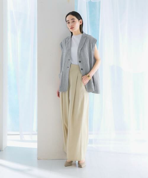 URBAN RESEARCH ROSSO / アーバンリサーチ ロッソ その他パンツ | ハイウエストワイドパンツ(ライトベージュ)