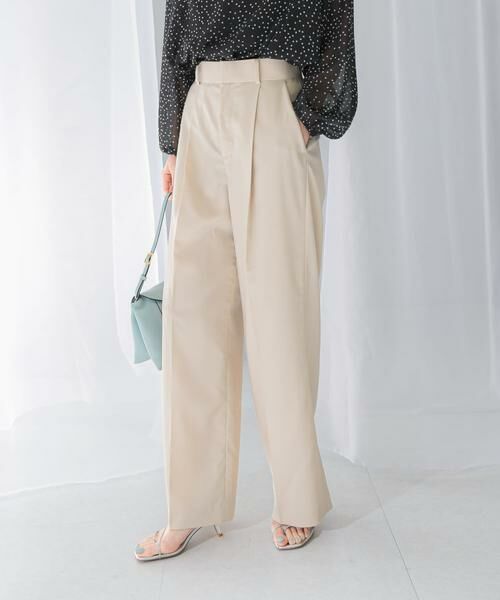 URBAN RESEARCH ROSSO/アーバンリサーチ ロッソ ハイウエストワイドスラックス ライトベージュ 34 URBAN RESEARCH ROSSO/アーバンリサーチ ロッソ ハイウエストワイドスラックス ライトベージュ 34