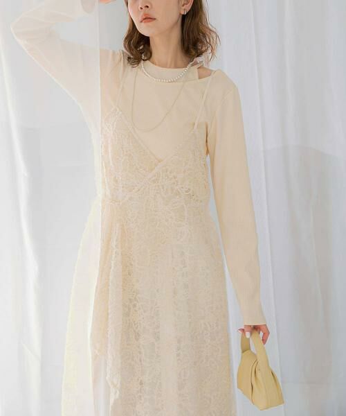 URBAN RESEARCH ROSSO / アーバンリサーチ ロッソ ワンピース | レースデザインキャミワンピース(オフホワイト)
